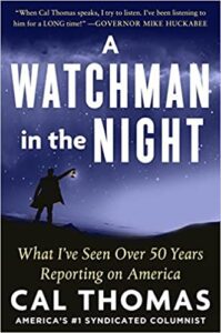 Book cover for 'Watchman in the Night' with a silhouette against a night sky.